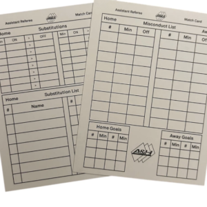 Write-On Specialist Assistant Referee Match Cards
