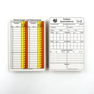 Match record cards football